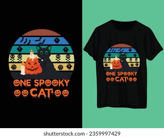 One spooky cat tshirt design