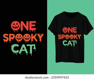 One spooky cat tshirt design