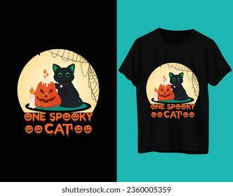 One spooky cat tshirt design