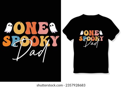 one spooky dad,Retro Halloween SVG Sublimation Design
