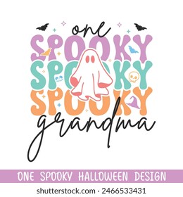 One spooky grandma Halloween boo, happy Halloween spooky boo designs