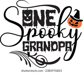 One Spooky Grandpa-Halloween T-shirt design with vector
