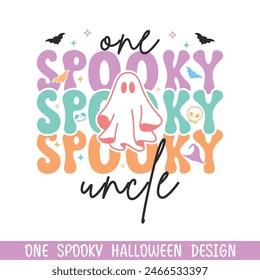 One spooky uncle Halloween boo, happy Halloween spooky boo designs