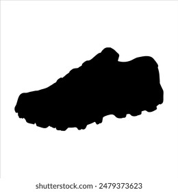 One sport shoe silhouette isolated on white background. shoe icon vector illustration design.