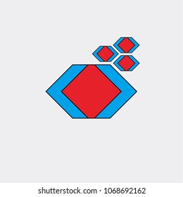 one square logo blue red