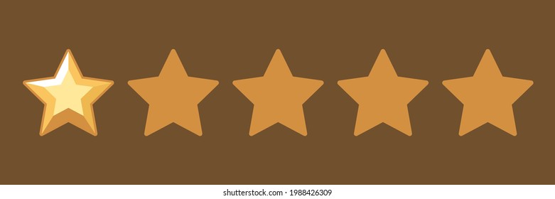 one star cartoon rating vector