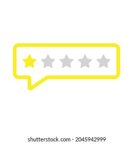 one star with chat bubble rating icon vector