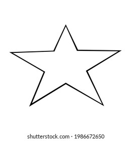 One star hand drawn sketch isolated on white background.