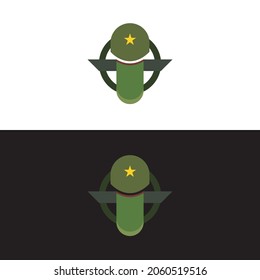 One Star Military Logo Design