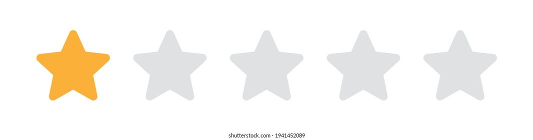 One Star Rating vector illustration, 1 star ranking, poor quality.