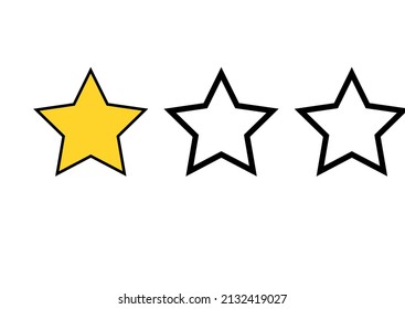 One star review. Custom feedback icon. Negative review icon.