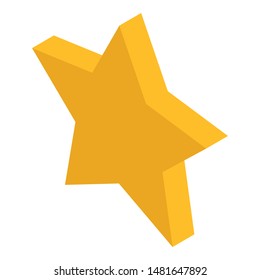 One star review icon. Isometric of one star review vector icon for web design isolated on white background