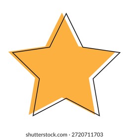 ícone de vetor Uma estrela. Coleção de ícones de uma estrela. Design plano e resumido para análises de clientes, comentários sobre produtos e elementos de IU de aplicativos ou sites.