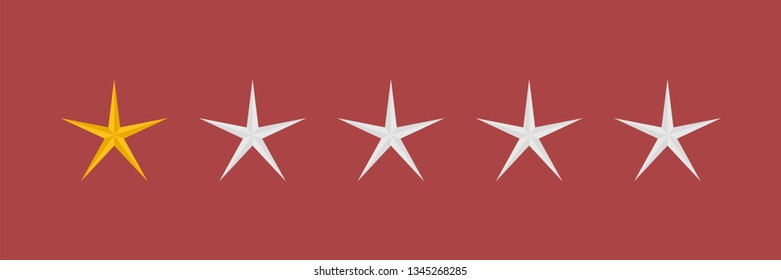 One star vector icon, stars rating, customer product review.