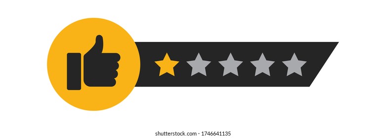 One stars customer product rating review flat icon 504