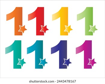 Ein-Sterne-Logo in verschiedenen Farben