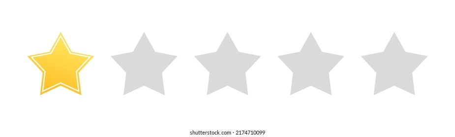 un botón de clasificación de estrellas para reseñas de experiencias en aplicaciones o sitios web, clasificación de estrellas. Ilustración vectorial. imagen de stock.
