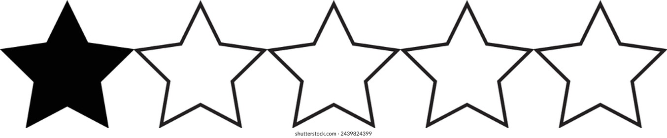 One Stars Rating Vector . EPS 10