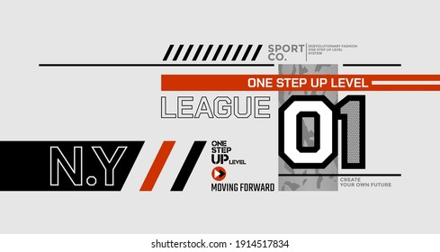 One step up level, modern and stylish typography slogan. Abstract design with the camouflage and halftone style. Vector print tee shirt, typography, poster. Global swatches.