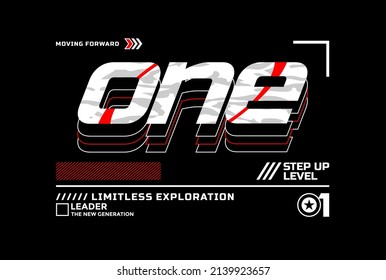 One step up level, moving forward, modern and stylish typography slogan. Colorful abstract design with lines style. Vector illustration for print tee shirt, background, typography, poster and more.