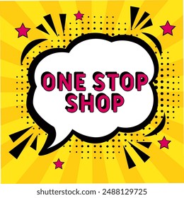 Una parada de la tienda de estilo pop-art cómico. Concurso de arte pop estilo cómic. Puede ser utilizado para los negocios, el marketing y la publicidad.