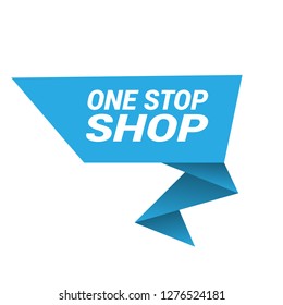 one stop shop sign - label,speech bubble,sticker.Designed for your web site design, logo, app, UI