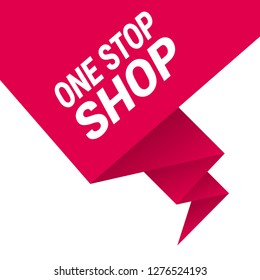 one stop shop sign - label,speech bubble,sticker.Designed for your web site design, logo, app, UI