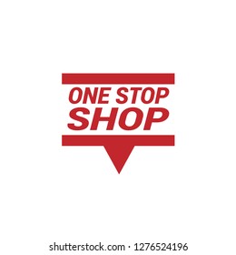 one stop shop sign - label,speech bubble,sticker.Designed for your web site design, logo, app, UI