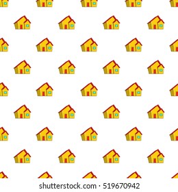 One storey house pattern. Cartoon illustration of one storey house vector pattern for web