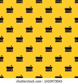 One storey house with two windows pattern seamless vector repeat geometric yellow for any design