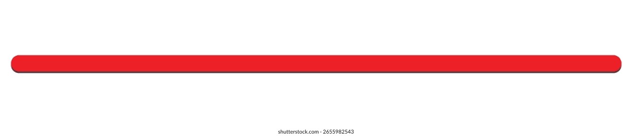 One straight red line 3D vector illustration