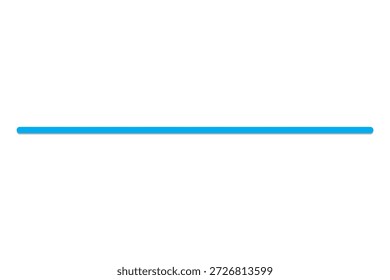Eine gerade rote Linie 3d. Grenze oder Rahmen, Endlinie oder geschlossen. Roter Langfaden aus Garn, Schnur. Dünner Pinselstrich auf weißem Hintergrund. Vektorgrafik. Horizontale Farblinie