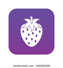 One strawberry berry icon digital purple for any design isolated on white vector illustration