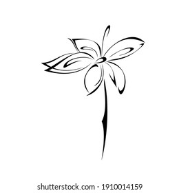 One Stylized Blooming Flower On Short Stock Vector (Royalty Free ...