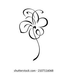 eine stylisierte Blume auf einem kurzen Stiel ohne Blätter. Grafikdekor