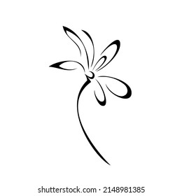 one stylized blooming flower on a short stalk without leaves. graphic decor