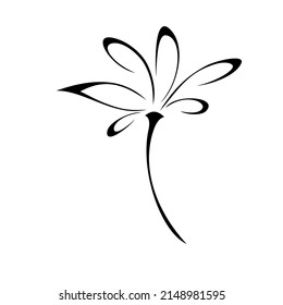 one stylized blooming flower on a short stalk without leaves. graphic decor