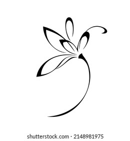 one stylized blooming flower on a short stalk without leaves. graphic decor