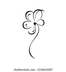 one stylized blooming flower on a short stalk without leaves. graphic decor
