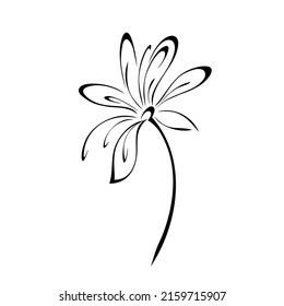 one stylized blooming flower on a short stalk without leaves. graphic decor
