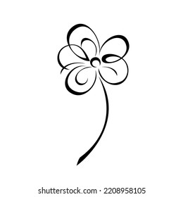 one stylized blooming flower on a short stalk without leaves. graphic decor