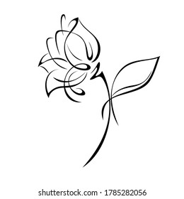 One Stylized Rose Bud On Short Stock Vector (Royalty Free) 1785282056 ...