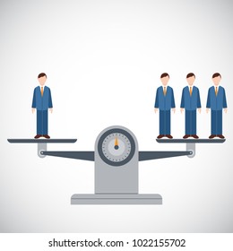 One Successful Man Outweighing Many People Stock Vector (Royalty Free ...