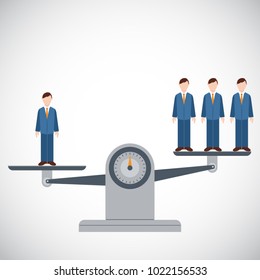 One Successful Man Outweighing Many People Stock Vector (royalty Free 