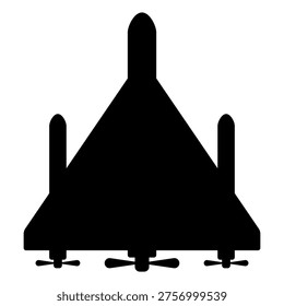 one suicide combat drone carrying missile icon on white.