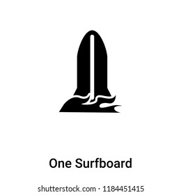 One Surfboard icon vector isolated on white background, logo concept of One Surfboard sign on transparent background, filled black symbol