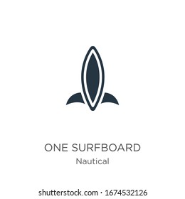 One surfboard icon vector. Trendy flat one surfboard icon from nautical collection isolated on white background. Vector illustration can be used for web and mobile graphic design, logo, eps10