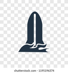 One Surfboard vector icon isolated on transparent background, One Surfboard transparency logo concept