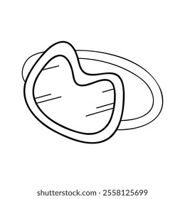 One swimming mask in black outline. Clip art for your projects.