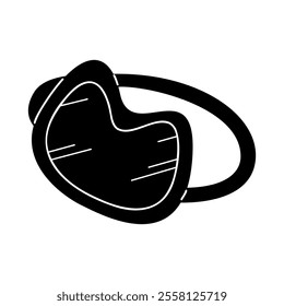 One swimming mask in black and white colors. Clip art for your projects.